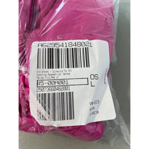 Kim Gravel x Swimsuits For All Surplice Asymmetrical Sarong Size 14 Malibu Pink - Picture 3 of 8